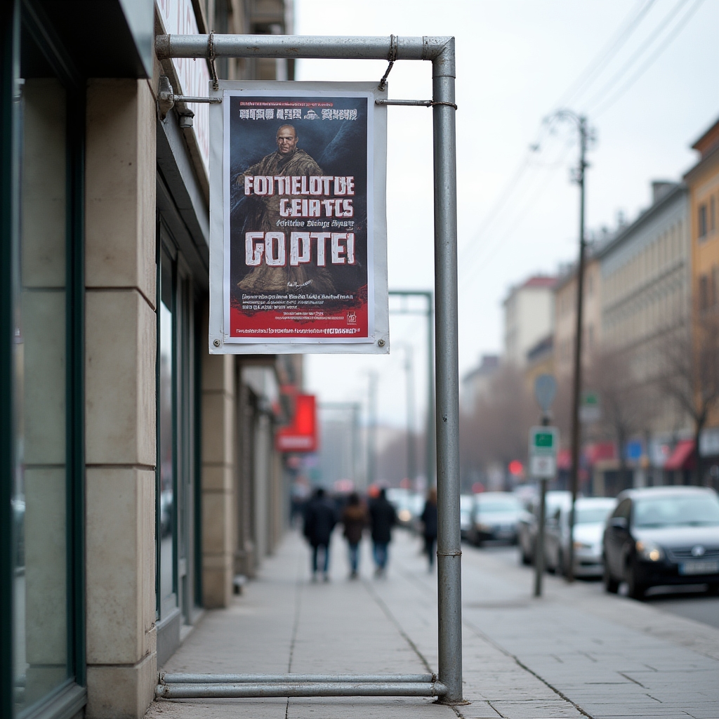 Баннерная рама на улице города