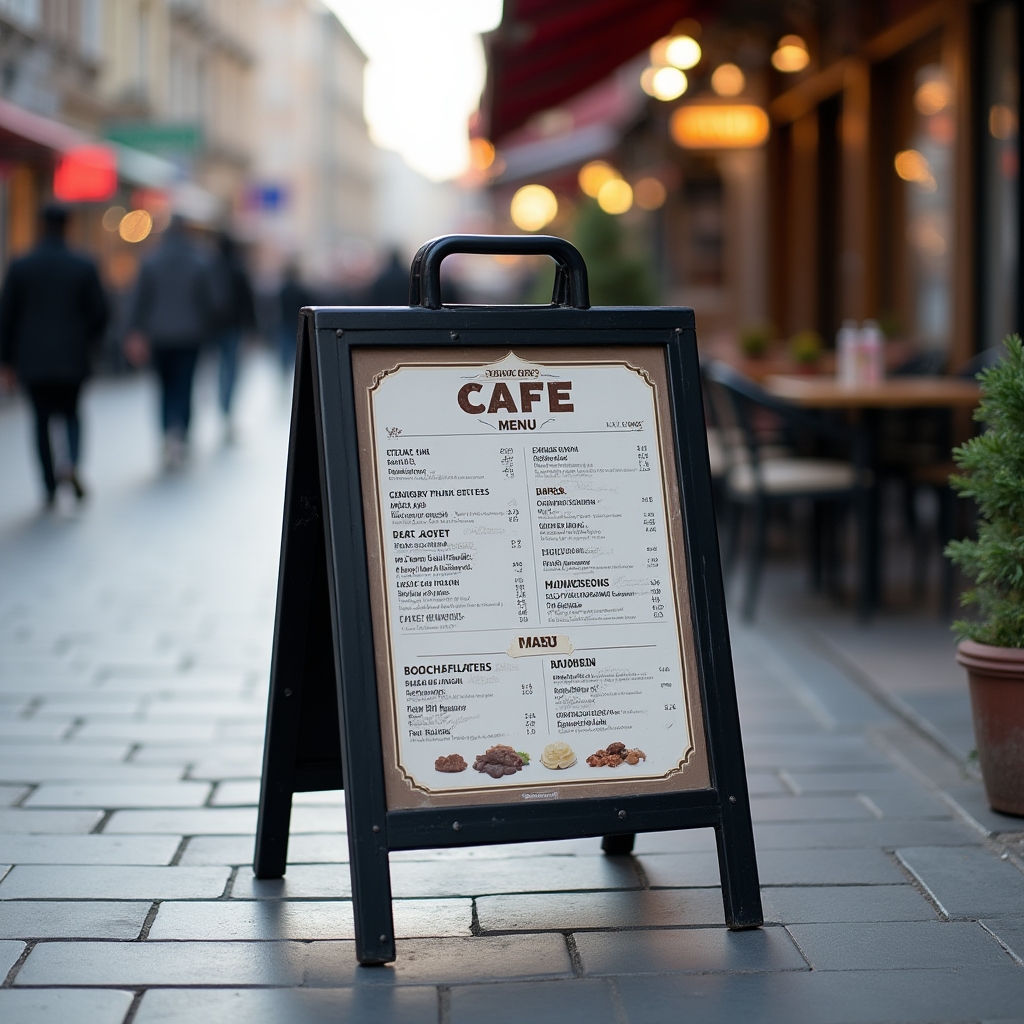 Штендер для кафе на улице Бишкека