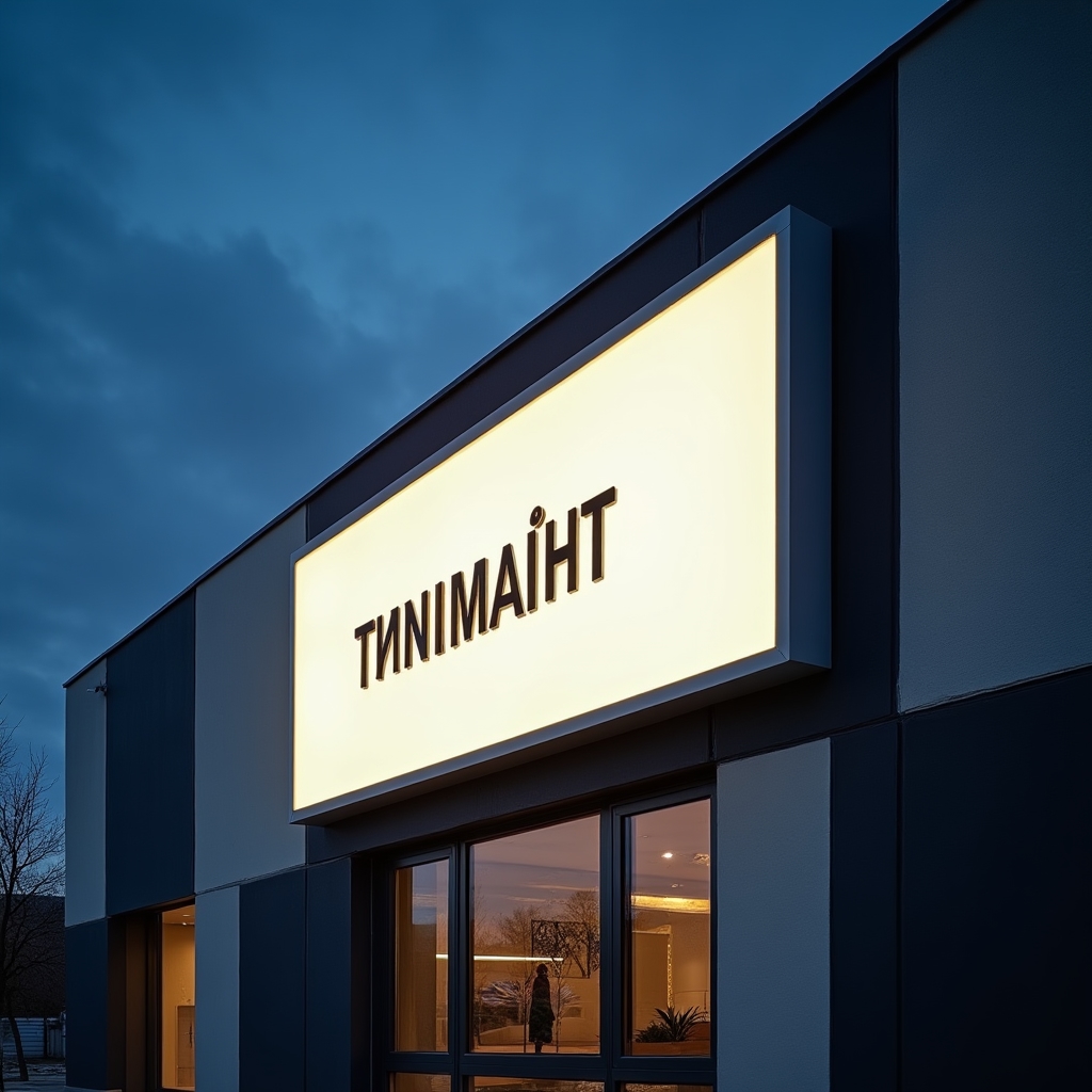 Световой короб на фасаде здания в Бишкеке